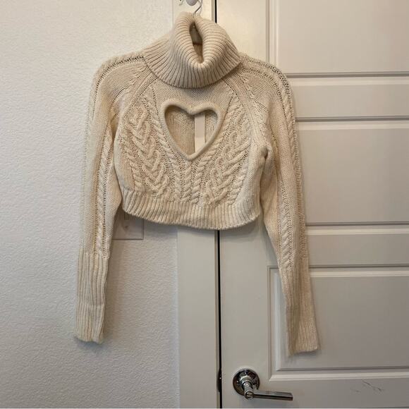 For Love & Lemons Vera Cropped Cut Out Sweater - Picture 3 of 7